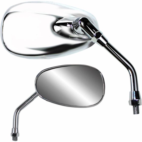 Parts Unlimited 0640-0946 Classic American-Style Mirror - Standard - YAM Reverse Thread
