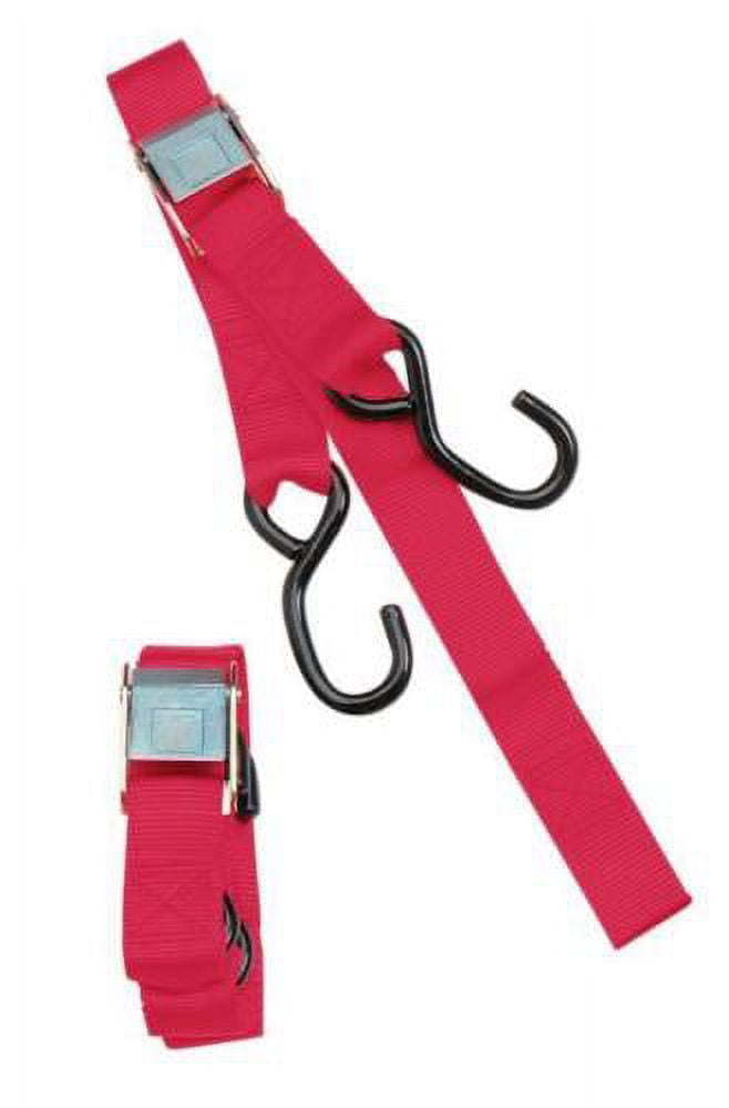 Parts Unlimited 1.5" HD Cam Buckle Tie Downs w/Built-In Assist Red (TD00100)