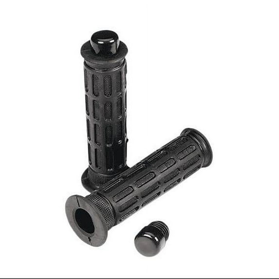 Parts Unlimited Laser Open End Black Motorcycle Grips (1806-10-001)