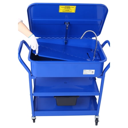 Parts Washer 20 Gallon, Portable Cleaner for Automotive Tools, Water Based, Heavy Duty Steel, 325 GPH Pump, with Drying Shelf & Wheels