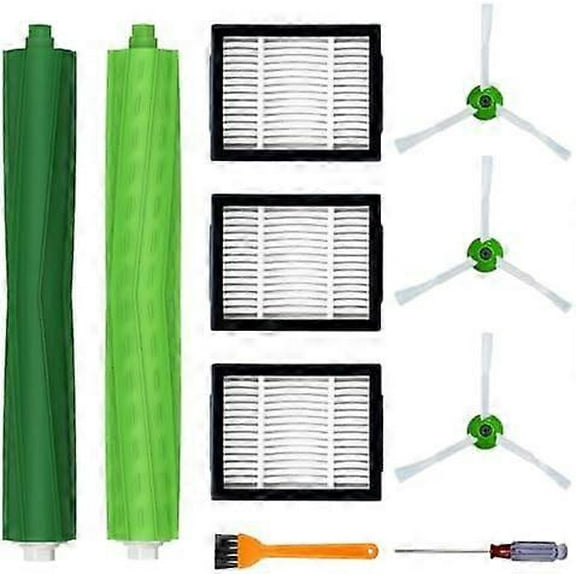 Parts for iRobot Roomba i7 i7+ i3 i3+ i4 i6 i6+ i8 i8+ E5 E6 j7 I,E&J Series Vacuum Cleaner, 1 Set of Multi-Surface Rubber Brushes