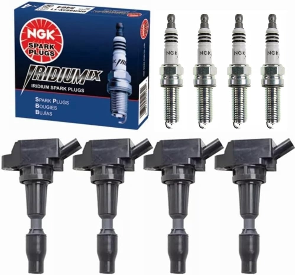 Replacement For Hyundai Santa Fe Sport Tucson Sonata Kia Sportage Optima Sorento 2.0L 2.4L L4 2015-2020 PartsDrive Ignition Coil OEM & NGK Iridium IX Spark Plug