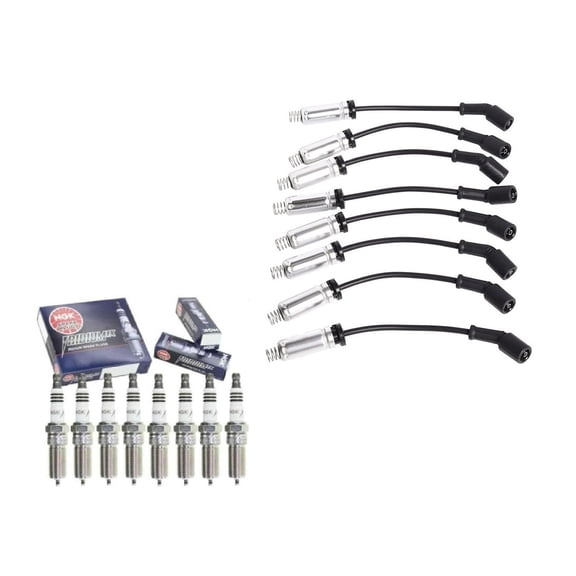 PartsDrive OEM Heat Shield Wire Set & 8 NGK Iridium IX Spark Plug Compatible with LS1 LS2 LS3 LS6 LS Chevy Chevrolet Silverado Suburban 5.3 4.8 5.3 6.0 6.2 V8 for 9748UU 9748HH 9748RR 41-962 41-110
