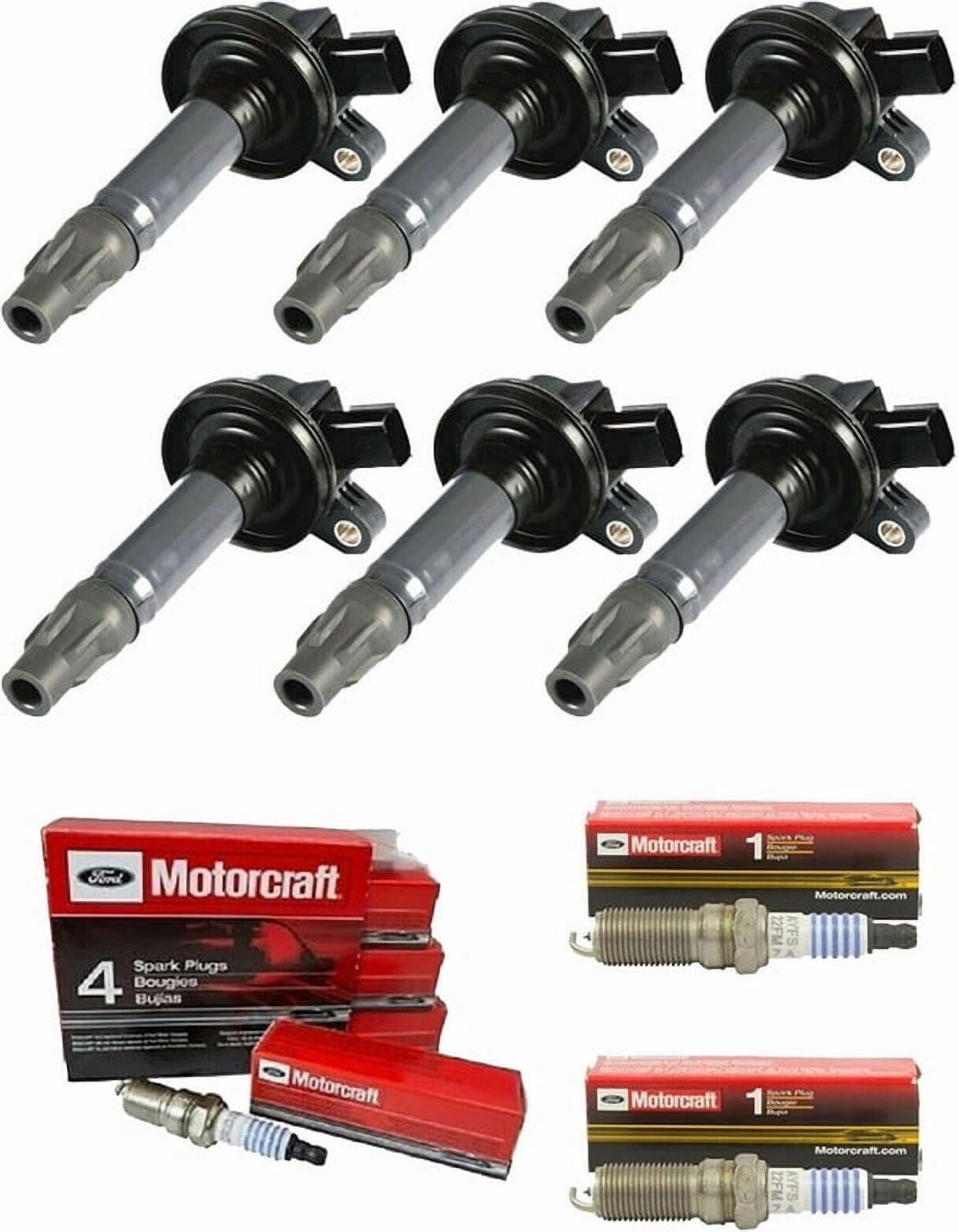 PartsDrive OEM Ignition Coil Pack & Motorcraft Platinum Spark Plug Replacement For Ford Edge Flex Taurus Lincoln MKS MKT MKZ MKX Mercury Sable 3.7 3.5 V6 07 08 09 10 11 12 13 14 15 16 17 18 DG520