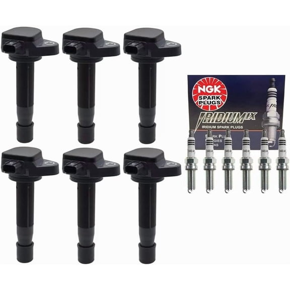 PartsDrive OEM Ignition Coil Pack & NGK Iridium IX Spark Plug Replacement For Honda Accord Odyssey Crosstour Acura RL TL TSX 3.5 V6 2008 2009 2010 2011 2012 2013 2014 2015 2016 2017 Set of 6
