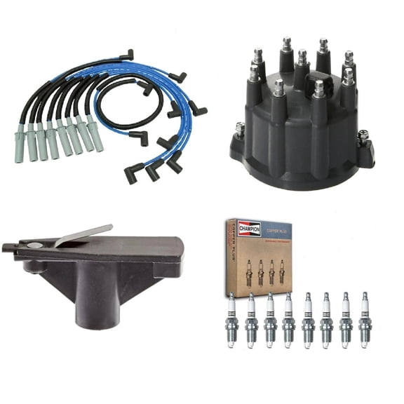 PartsDrive Tune Up Kit + Wire Set Champion Spark Plug Blue Streak Distributor Cap Rotor Replacement For Dodge Dakota Durango Ram 1500 2500 3500 5.9 5.2 5.9L 5.2L V8 1997 1998 1999 2000 2001 2002 2003