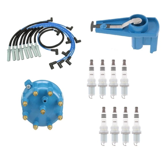 PartsDrive Tune Up Kit + Wire Set + NGK Spark Plug + Blue Streak Distributor Cap Rotor Replacement For 1997 1998 1999 2000 2001 2002 2003 Dodge Dakota Durango Ram 1500 2500 3500 5.9 5.2 5.9L 5.2L V8