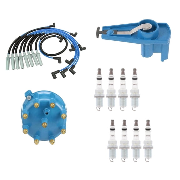 PartsDrive Tune Up Kit + Wire Set + NGK Spark Plug + Blue Streak Distributor Cap Rotor Replacement For Dodge Dakota Durango Ram 1500 2500 3500 5.9L 5.2L 5.9 5.2 V8 1997 1998 1999 2000 2001 2002 2003