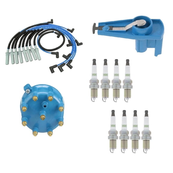 PartsDrive Tune Up Kit + Wire Set + NGK Spark Plug + Blue Streak Distributor Cap Rotor Replacement For Dodge Durango Dakota Ram 1500 2500 3500 5.9 5.2 5.9L 5.2L V8 1997 1998 1999 2000 2001 2002 2003