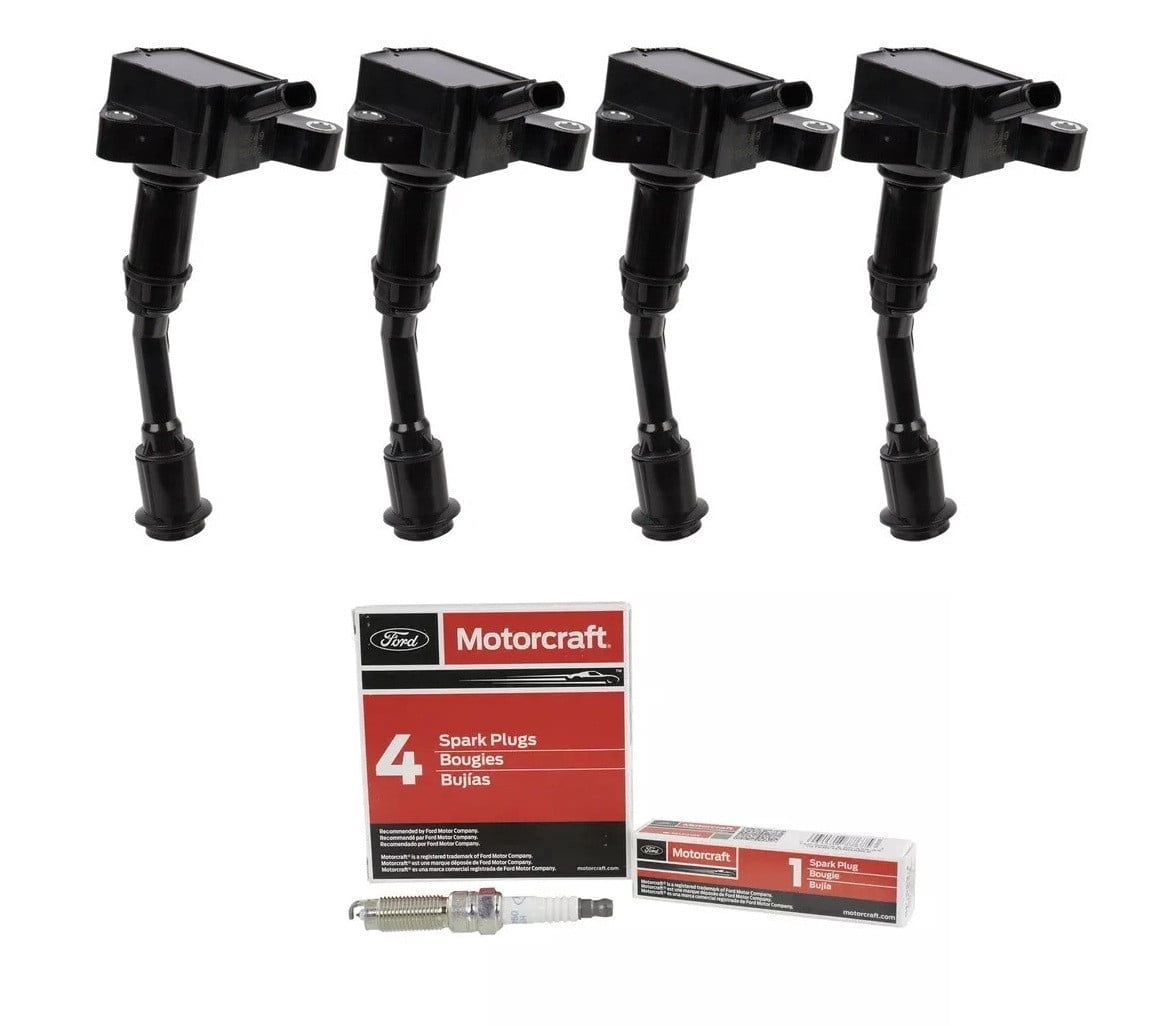 Pack of 4 PartsDrive OEM Ignition Coil & Spark Plug Motorcraft For 2017 2018 2019 Ford Escape 1.5L L4