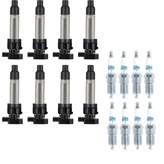 Pack of 8 PartsDrive Ignition Coil & OEM ACDelco Spark Plug GM For 4.4/4.6L Lucerne Cadillac DTS SRX STS XLR