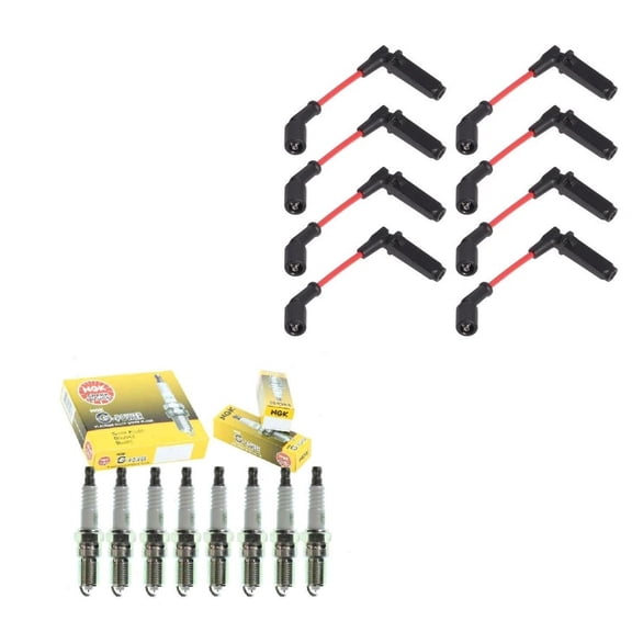 PartsDrive Wire Set OEM & 8 NGK G-Power Platinum Spark Plug Compatible with LS1 LS2 LS3 LS6 LS Chevy Chevrolet Silverado Tahoe Suburban GMC Sierra Cadillac 5.3 4.8 5.3 6.0 6.2 V8 9748UU 9748HH 9748RR
