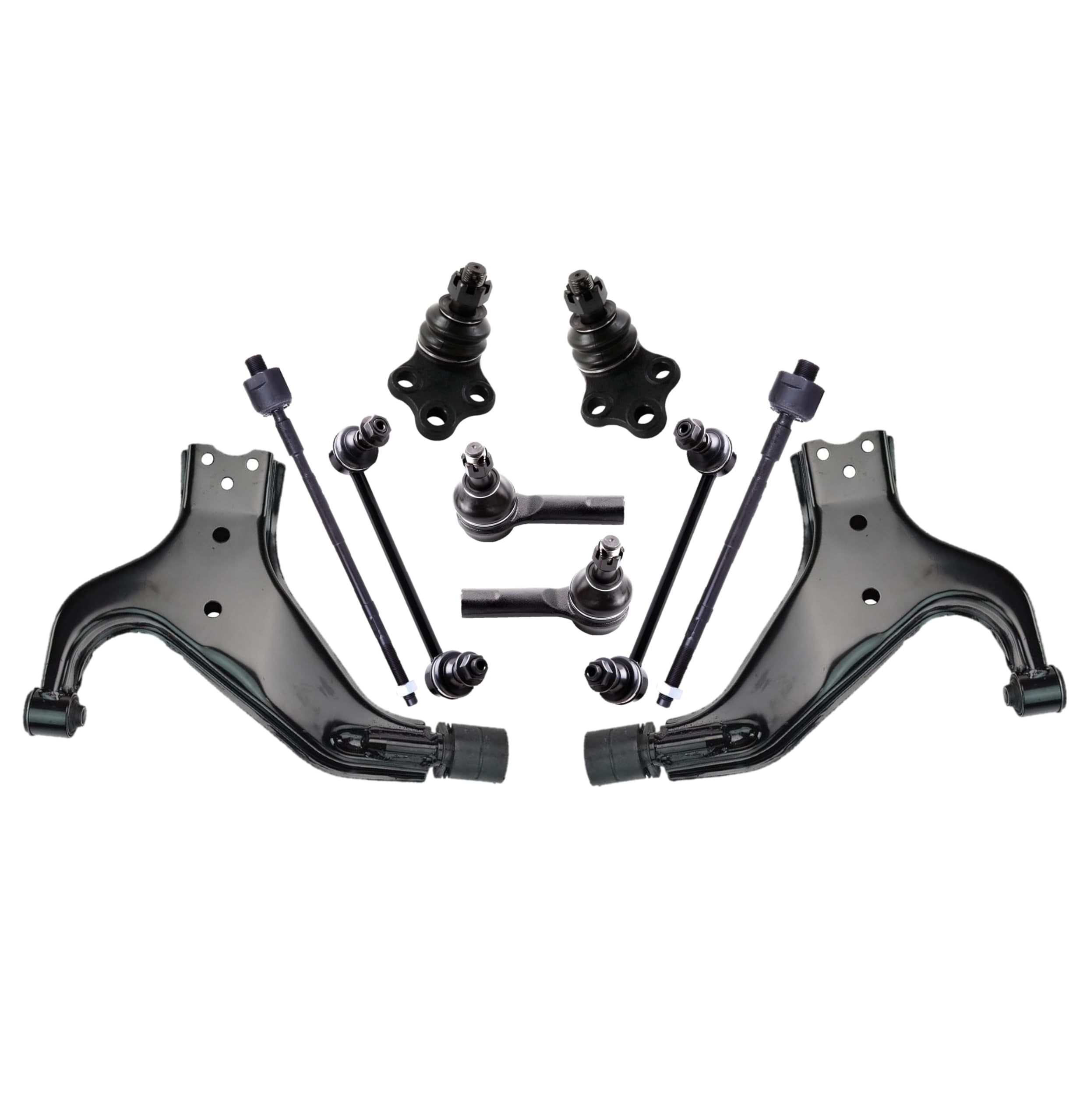 PartsW - 10 Pc Front Lower Control Arms Ball Joints Inner Outer Tie Rod ...