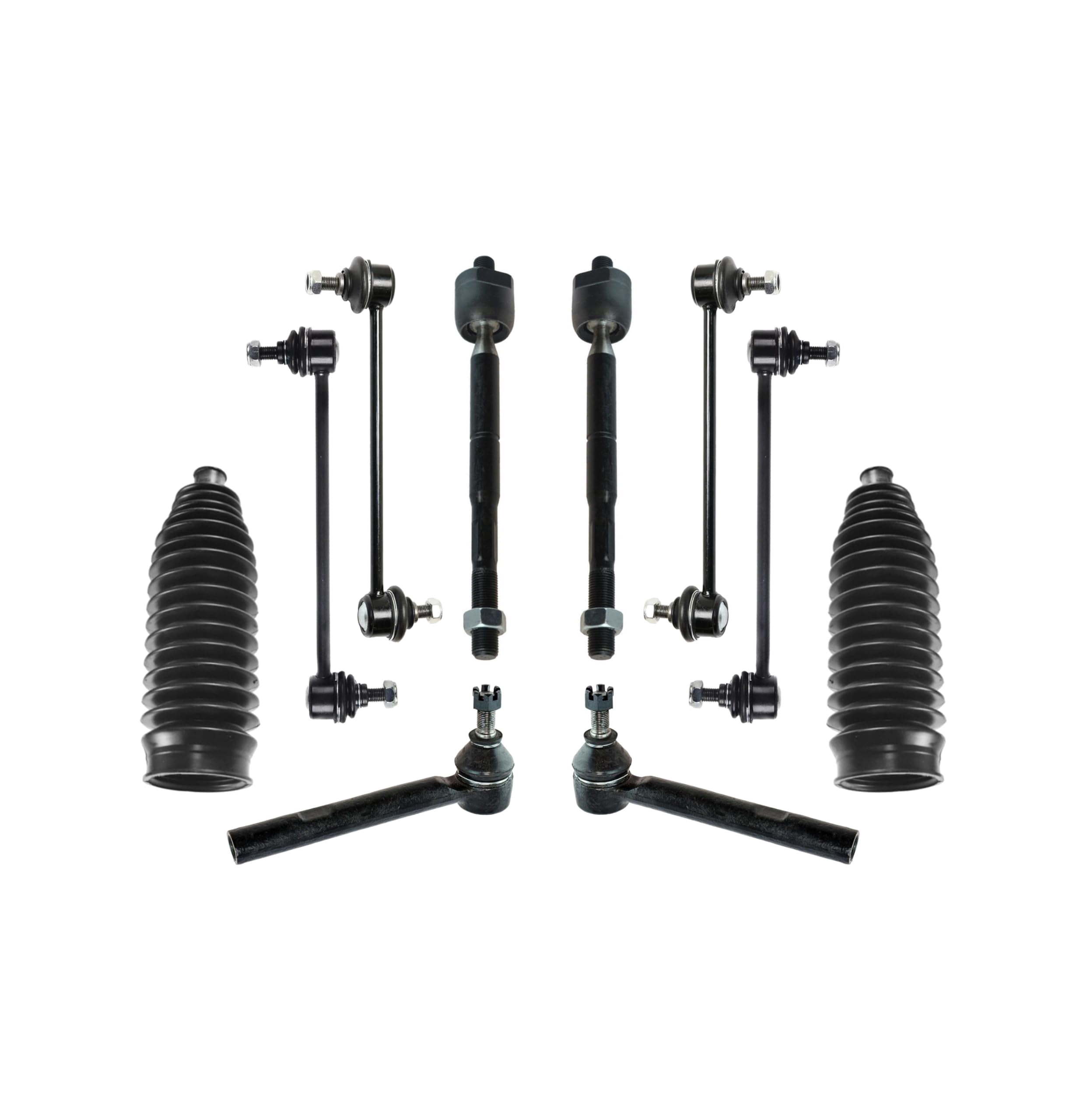 PartsW - 10 Pc Front & Rear Suspension Kit Inner & Outer Tie Rod Ends ...