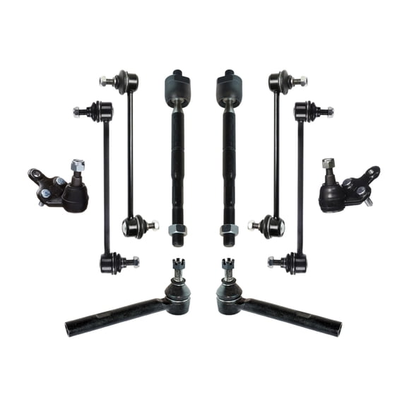 PartsW - 10 Pc Front & Rear Suspension Kit Inner & Outer Tie Rod Ends, Sway Bar Links, Lower Ball Joints for Lexus RX330, Lexus RX350, Toyota Highlander