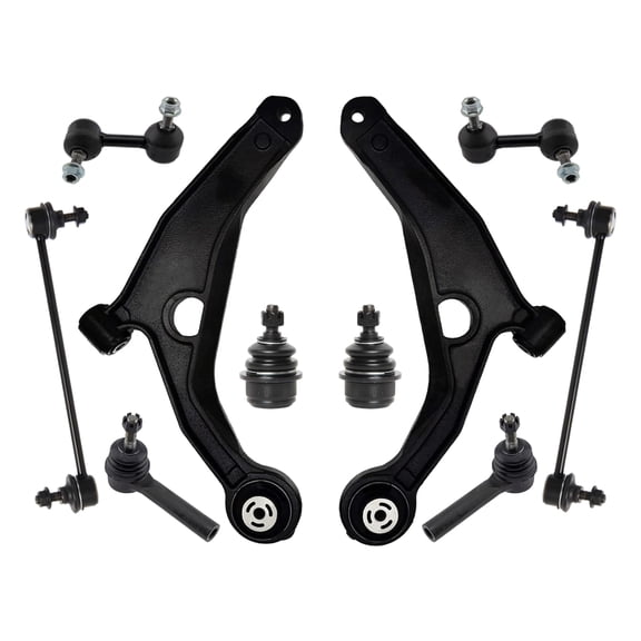 PartsW - 10 Pc Front & Rear Suspension Kit Lower Ball Joints, Outer Tie Rod Ends, Lower Control Arms, Sway Bar End Links for Chrysler 200, Chrysler Sebring, Dodge Avenger