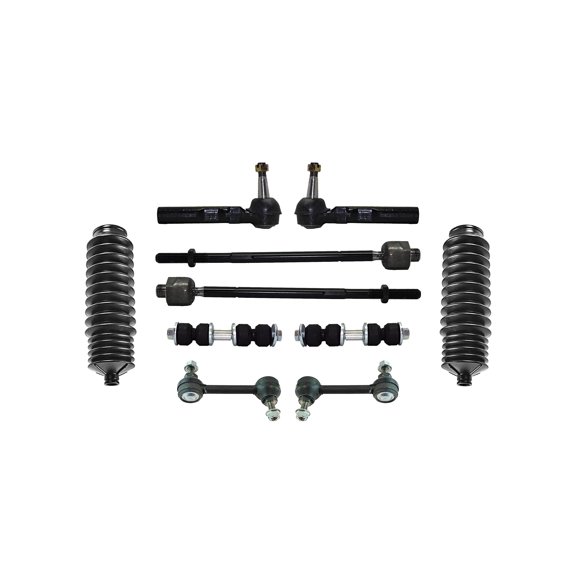 PartsW - 10 Pc Front & Rear Sway Bar End Links, Inner & Outer Tie Rod Ends with Bellow Boots, Suspension Kit Fits Buick Rendezvous/Buick Terraza AWD Models/Chevrolet Uplander AWD Models