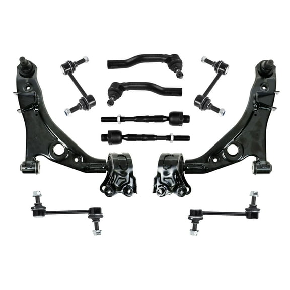 PartsW - 10 Pc Front & Rear Sway Bar End Links, Inner & Outer Tie Rod Ends, Lower Control Arms, Suspension Kit for Ford Edge, Lincoln MKX