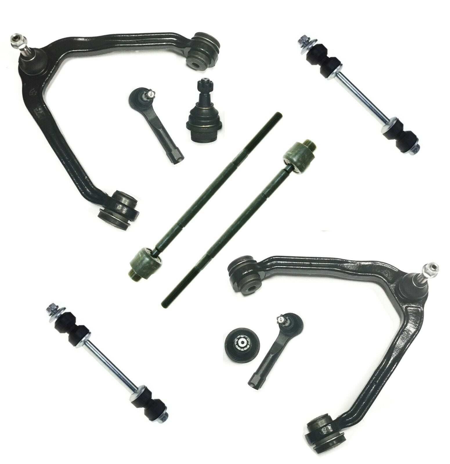 PartsW 10 Pc Front Suspension Kit for CHEVROLET Express 1500 Express 2500 /  GMC Savana 1500 Savana 2500 Upper Control Arms, Tie Rod End & Lower Ball