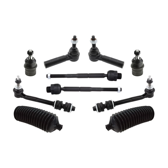 PartsW - 10 Pc Front Suspension Kit Sway Bar End Links, Lower Ball Joints, Outer Inner Tie Rod Ends, Steering Gear Bellows for Chrysler Aspen, Dodge Durango