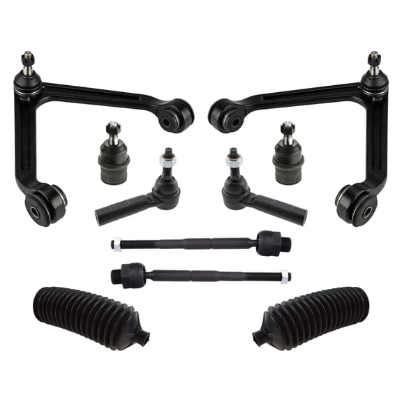 PartsW - 10 Pc Front Suspension Kit Upper Control Arms, Outer Inner Tie Rod Ends with Bellow Boots, Lower Ball Joints for Chrysler Aspen, Dodge Durango with 15mm Thread Tie Rods