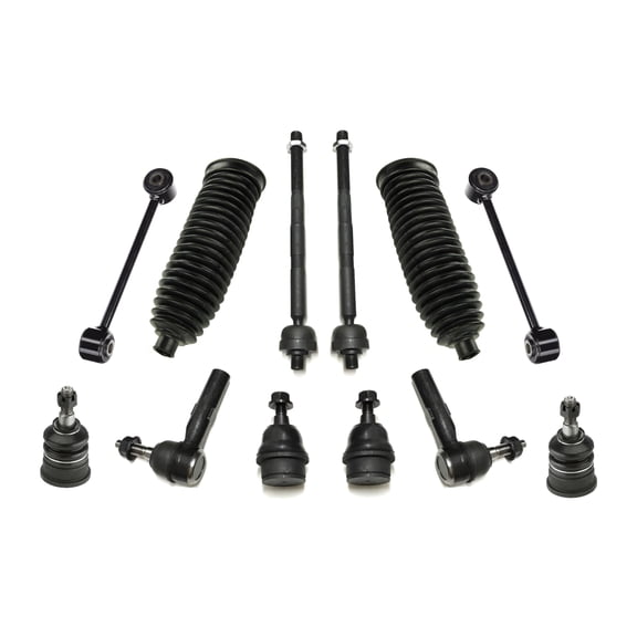 PartsW - 12 Pc Steering & Suspension Kit Inner and Outer Tie Rod Ends, Rack and Pinion Bellow Boots, Sway Bar Links, Lower & Upper Ball Joints for Jeep Commander, Jeep Grand Cherokee