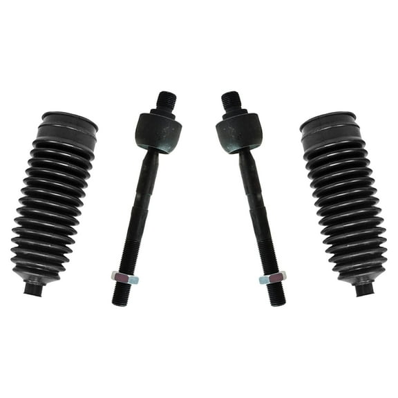 PartsW - 4 Pc Front LH RH Inner Tie Rod Ends with Rack & Pinion Bellow Boots, Steering Kit