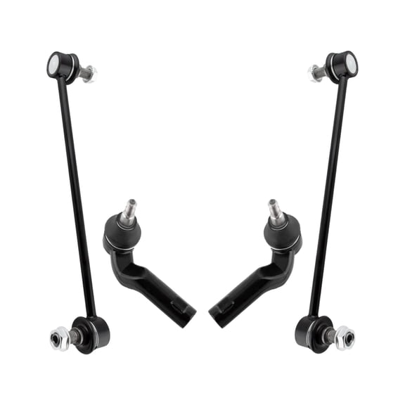 PartsW - 4 Pieces Front Outer Tie Rod Ends + Sway Bar End Links, Suspension Kit for Mazda 3, Mazda 3 Sport, Mazda 5
