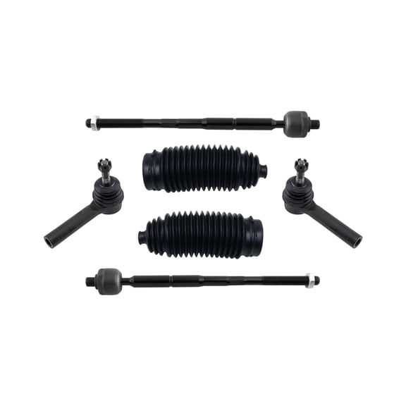 PartsW - 6 Pc Front Inner & Outer Tie Rod Ends + Rack & Pinion Bellow Boots, Steering Kit for Chrysler 200, Chrysler Sebring, Dodge Avenger / ES800408 EV800400
