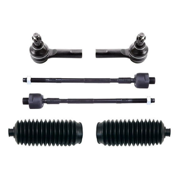 PartsW - 6 Pc Front Inner & Outer Tie Rod Ends with Steering Gear Bellows LEFT RIGHT Side Kit Fits INFINITI QX4 1997-2003/Nissan Pathfinder 1996-2004/