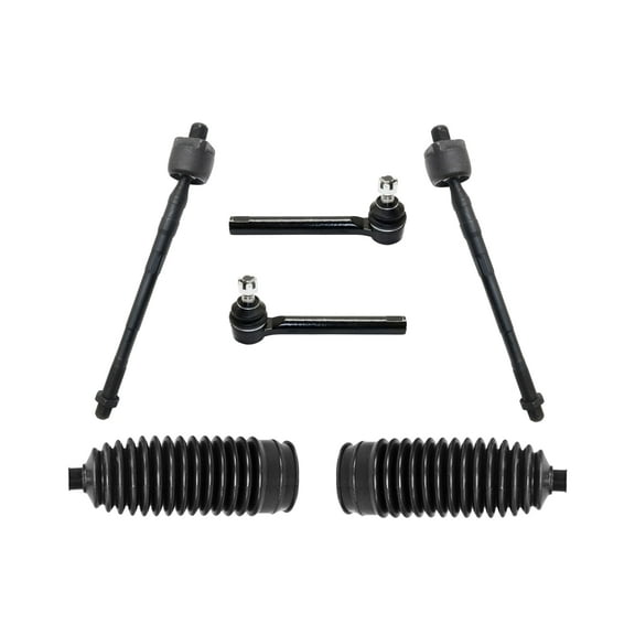 PartsW - 6 Pc Front Inner & Outer Tie Rod Ends with Steering Gear Bellows LEFT RIGHT Side Kit Fits Nissan Murano 2005-2007//