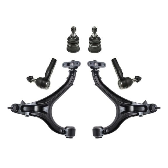 PartsW - 6 Pc Front Lower Control Arms, Upper Ball Joints, Outer Tie Rod Ends, Suspension Kit for Jeep Commander, Jeep Grand Cherokee