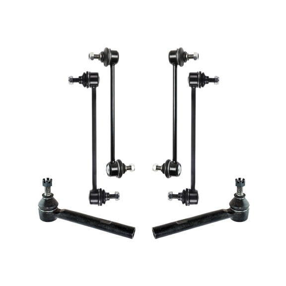 PartsW - 6 Pc Front & Rear Suspension Kit Sway Bar End Links, Outer Tie Rod Ends for Lexus RX330, RX350, RX400h, Toyota Highlander