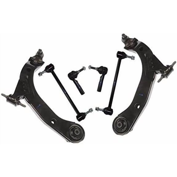 PartsW - 6 Pc Suspension Kit Lower Control Arm & Bal Joint Assembly Passenger & Driver Side, Outer Tie Rod Ends, Sway Bar End Links