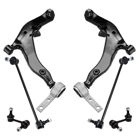 PartsW - 6 Pc Suspension Kit Lower Control Arms and Ball Joints + Front Rear Sway Bar End Links for Nissan Murano 2003-2007