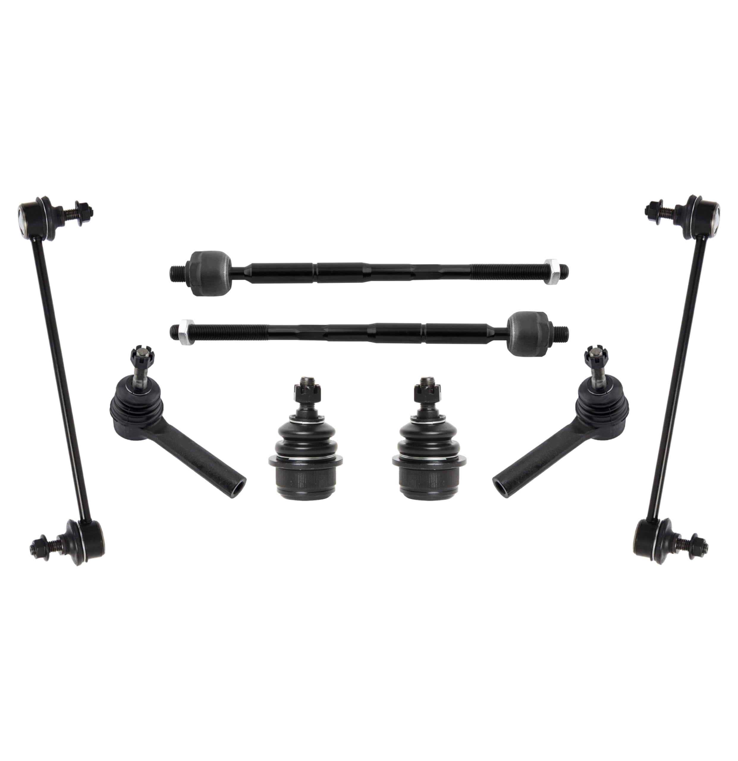 PartsW - 8 Pc Front Inner and Outer Tie Rod Ends, Lower Ball Joints ...