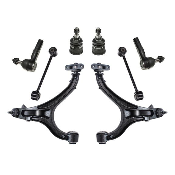 PartsW - 8 Pc Front Lower Control Arms, Sway Bar End Links, Outer Tie Rod Ends, Upper Ball Joints, Suspension Kit for Jeep Commander, Jeep Grand Cherokee