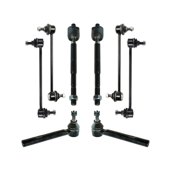 PartsW - 8 Pc Front & Rear Suspension Kit Inner & Outer Tie Rod Ends + Sway Bar End Links for Lexus RX330, Lexus RX350, Toyota Highlander