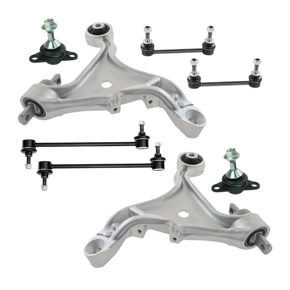 PartsW - 8 Pc Front & Rear Suspension Kit Lower Control Arms, Lower Ball Joints, Sway Bar End Links, Compatible with FWD Models