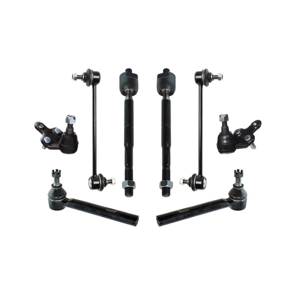 PartsW - 8 Pc Front Suspension Kit Inner & Outer Tie Rod Ends, Lower Ball Joints, Sway Bar Links for Lexus RX330, Lexus RX350, Toyota Highlander