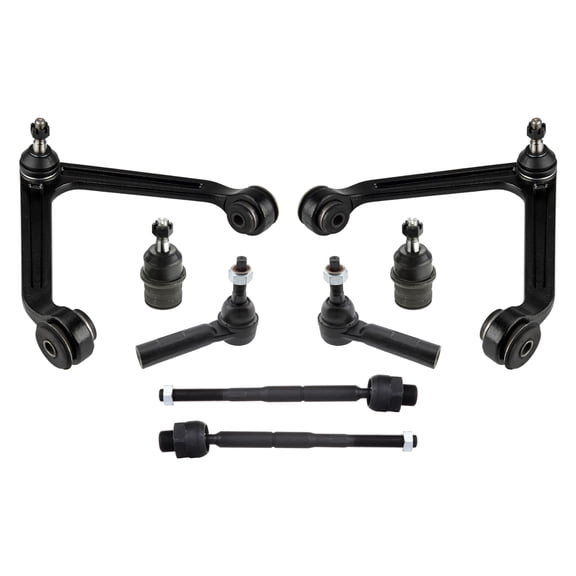 PartsW - 8 Pc Front Upper Control Arms with Ball Joints + Lower Ball Joints + Outer & Inner Tie Rod Ends, Suspension Kit for Chrysler Aspen, Dodge Durango with 15mm Thread Tie Rods