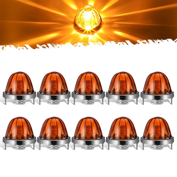 Grand General 93723 Cab Marker Lamps – Glass Lens, Chrome Housing, Fits Peterbilt / Kenworth & Big Rigs