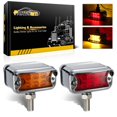 thumbnail interactive-video image 1 of 2x 57 LED Red/Amber Pedestal Lights - 4.5" Semi Truck Fender Lights, Turn Signal & Tail 1 of 5