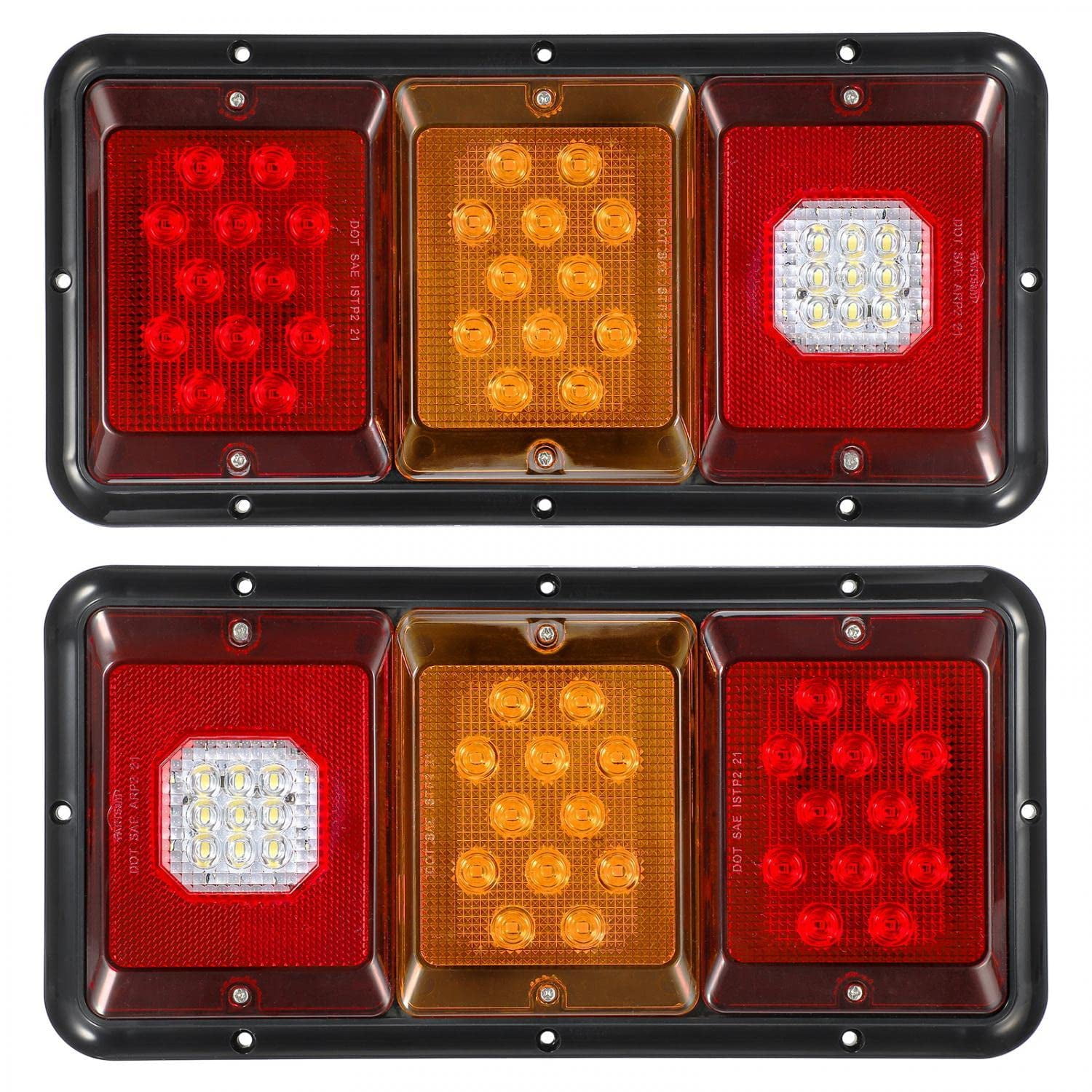 Tail Light Rv Protection Partsam 2x LED Triple Tail Lights 45 LEDs Vertical Horizontal Mount LED ...
