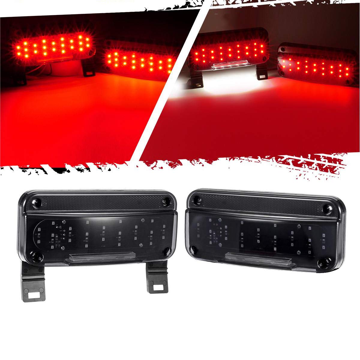 Partsam Red Led Low MMF7 Profile Combination RV Tail Lights Surface