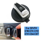 Partscollect Black Chrome AUTO Head Light Switch Button for BMW 1 Series E88 E82 3 Series E90 E91 E92 E93 318 320 325 330 335 X1 E84 Replaces OE# 9169405 61319169405 61316932794