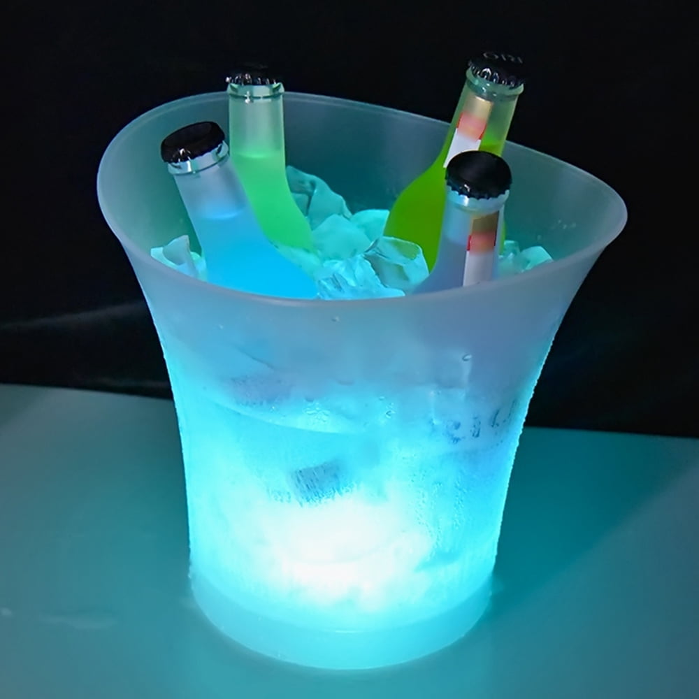 Party 5L High Capacity LED Light Lamp ICE Bucket Curve Design Automatic ...