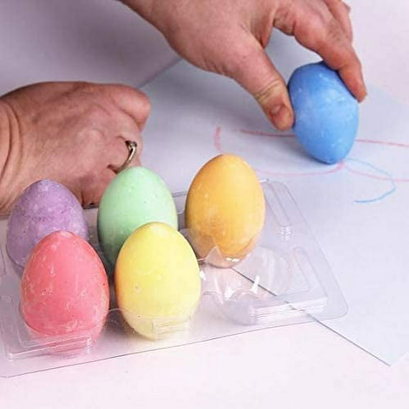 Easter Egg Shaped Sidewalk Chalk, 6 Piece