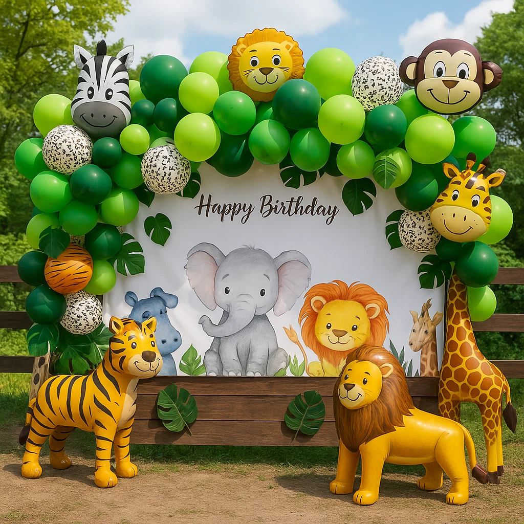 Party Animal Balloon, Jungle Safari Balloon Garland Kit For Kids Birthday