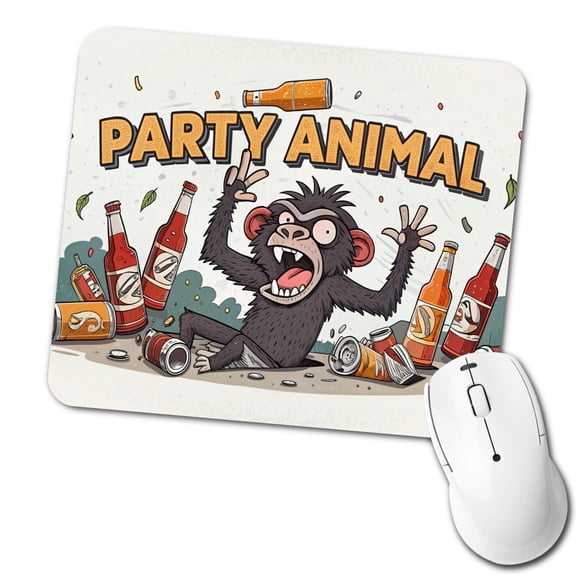 Party Animal Crazy Monkey Mouse Pad Low Profile Gaming Mat